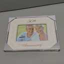 Malden International Designs Glazed Ceramic With Gold Accents 50th Anniversary Picture Frame, 4x6, White