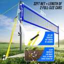 Professional Heavy Duty Volleyball Net Set for Backyard & Beach, Outdoor Net System with Steel Anti-Sag Winch, 32FT Reinforced Net, Height Adjustable Rust-Resistant Aluminum Poles, Portable Carry Bag