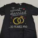 Just Married 35 Years Ago Funny Couple 35th Anniversary T-Shirt XL