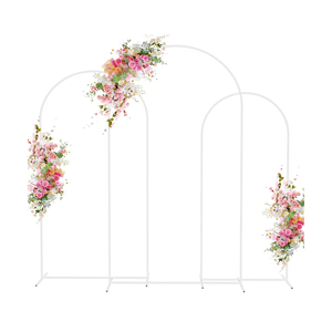 Wokceer Wedding Arch Backdrop Stand 7.2FT, 6.6FT, 6FT Set of 3 White Metal Wedding Arch Stand for Wedding Ceremony Baby Shower Birthday Party Garden Floral Balloon Arch Decoration