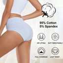 coskefy Women's High Waisted Cotton Underwear Soft Breathable Panties Stretch Briefs Ladies Panties 5 Pack, Multicolor (XL)