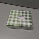 Green Gingham Napkins Disposable Rectangle: 100PCS Checkered Paper 15.7x11.8 Inch for Dinner Party
