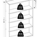 Furinno Basic Book Shelf, 4-Tier Bookcase with Open Shelf, Bookshelf, Cube Storage Organizer, 6 x 24 x 35, for Living Room, Bedroom, Home Office, Amber Pine
