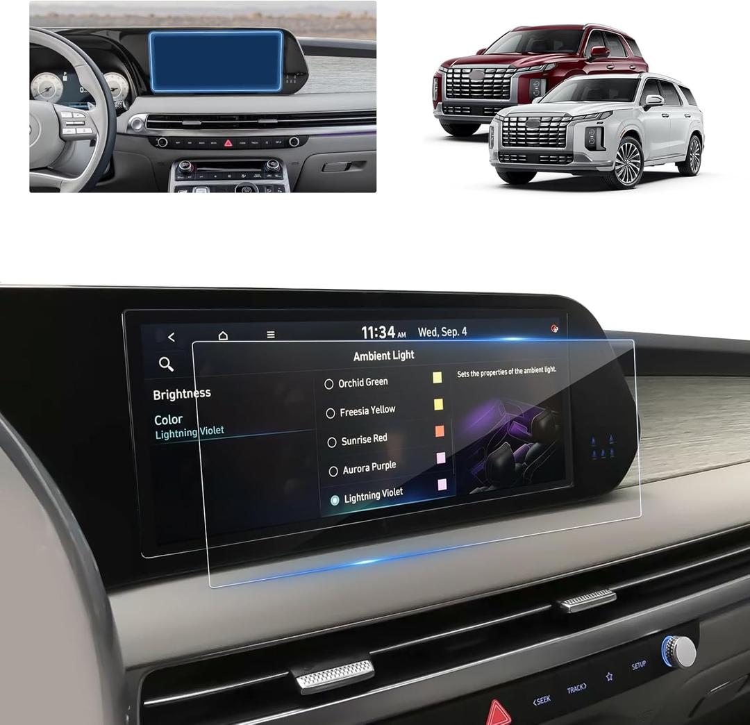 for 2025 Hyundai Palisade Screen Protector for 2023-2025 Palisade SE/SEL Premium/XRT/Limited/Calligraphy Night 12.3-in Touchscreen Accessories Tempered Glass Protective Film