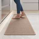 YDKGL Kitchen mats for Floor, Water and Oil Absorbent Runner Rugs for Kitchen, Kitchen Mat in Front of Sink,Non-Slip and Washable Kitchen Rugs,Braided Quick Dry Kitchen Standing Mat 17x47 Brown