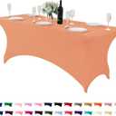 Spandex Table Cover for 6Ft Table Universal Fitted Stretch Tablecloth for Party, Banquet, Wedding and Events-Peach (72" x 30" (Rectangular))