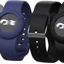 4 Pack Holders for Princess Cruise Medallion, Silicone Wristbands for Carnival Ocean Medallion - 2 Sizes (S/M and M/L) in One Pack, Black and Dark Blue (M/L), Black and White (S/M)