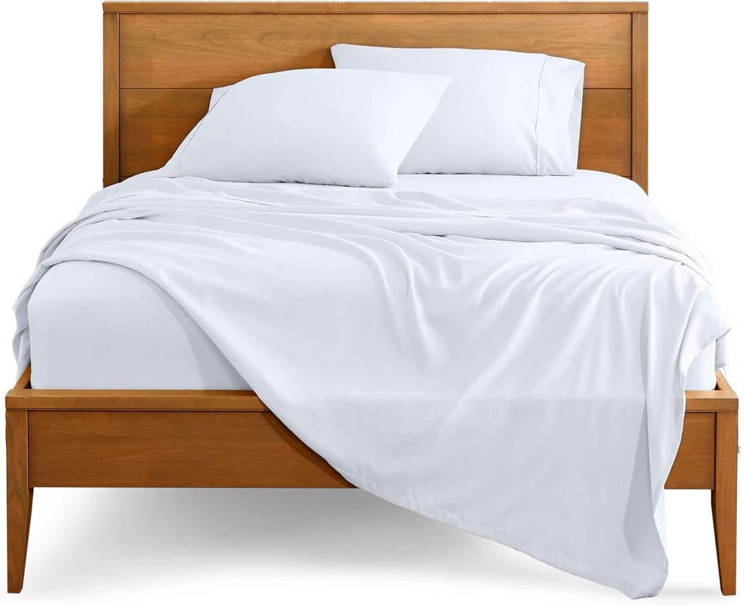 Bare Home Twin Sheet Set - 1800 Ultra-Soft Microfiber Twin Bed Sheets - Double Brushed - Deep Pockets - Easy Fit - 3 Piece Set - Bedding Sheets & Pillowcases (Twin, White)