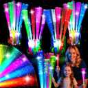 LovesTown 24PCS Glow Sticks Party Supplies, 3 Modes Colorful Flashing Glow in the Dark Toys LED Light Up Sticks Fiber Optic Wand for Kids Party Favors Birthday Wedding