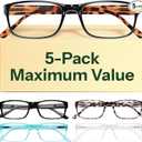 Gaoye 1.75 Professional Reading Glasses for All Day  Computer Readers with Blue Light Protection  Value Pack