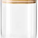 Sweejar 1 qt Glass Food Storage Containers with Lids, Coffee Container for Ground Coffee, 32 oz Glass Jars with Bamboo Lids, 1 Pack