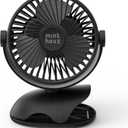 Minthouz Clip on Fan 360 Rotation Small Desk Fan, 7200mAh USB-C Rechargeable Portable Quiet Fan 4-Speed for Home, Office, Stroller, Camping, Gym & Outdoor