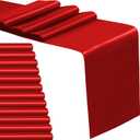 12 Pack Satin Table Runner 12 x 108 Inch Red Long Satin Table Runners for Wedding Banquet Graduations Birthday Party Decoration