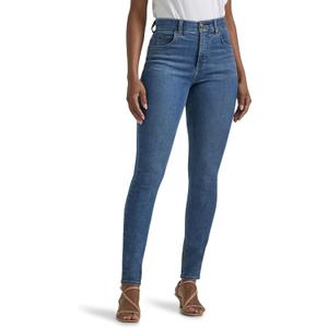 Women's Lee® Relaxed Fit Straight-Leg Jeans 10 Short, Dark Blue