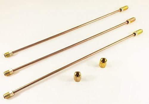 The Stop Shop 1/4 Inch Copper Nickel Brake Lines 16 Inches Long with Inverted Double Flares and Standard (7/16"-24) Tube Nuts Pack of 3