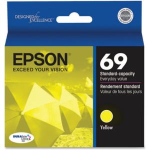 EPSON 69 DURABrite Ultra Ink Yellow For CX-6000, CX-7000F, CX-7400, CX-8400, CX-9400, CX-9475, NX-400, NX-415, NX-510, NX-515, WF-1100, WF-500, WF-600, WF-610, WF-615 and other select models