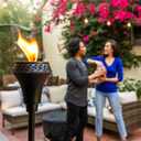 TIKI Island King 65" Metal Outdoor Torch Weather-Resistant, Decorative TIKI Torch with Long-Lasting Wick, Snuffer & Easy-Pour Wide-Mouth Canister for Patio, Backyard & Garden