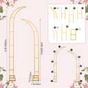 Gold Wedding Flower Arch Stand 2-Pack Curved Half Arch Backdrop Frames (6.6 ft & 7.9 ft) for Ceremony, Proposal, Bridal Shower, Garden Party Metal Event Frame for Floral & Balloon Decorations, Extra Large