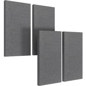 UMIACOUSTICS 4 PCS Fiberglass Acoustic Panels, 2 Thick 23.6" x 11.8" Sound Absorbing Panels , Heather