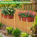 Railing Planter Boxes, Deck Hanging Planters for Railing, 16.9 Inch Railing Hanging Planter, Balcony Planters Railing Hanging, Black and White (WR4)