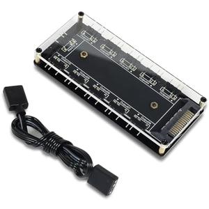 HATMINI 5V 3Pin ARGB LED Hub，10 Way 5V 3 Pin RGB Splitter Controller with Acrylic Shell and 3M Adhesive,Used to Expand The Motherboard ARGB Interface