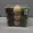 Senjie 18 PCS Velvet Ornaments Balls Sets for Christmas Tree 3.15inch Multicolor Flocked Christmas Balls Assortment for Xmas Tree Holiday Decor (Brown,Green and Khaki Each 6pcs)