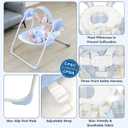 Portable Baby Swing for Infants, Compact & Foldable Infant Swing with 5-Speed Swing,Music, Timer, Cushioned Seat, Battery Operated, 0-9 Months 6-20 lbs,SG2401