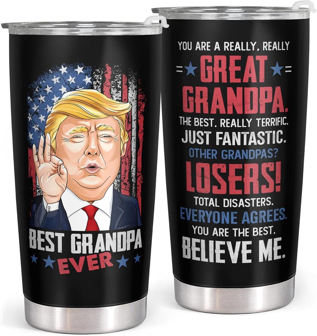 Mocosweeties Gifts for Grandpa - Fathers Day Gift for Grandpa - Birthday, Christmas Gift Ideas from Grandchildren Grandkids Grandaughter Grandson - Gift Ideas for Grandfather - 20 Oz Tumbler