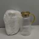 2 Pack Glass Pitcher with Lid, 68 oz/2 Liter Vertical Stripe Round Pitcher with Handle, Heat Resistant, Suitable for Refrigerator Storage, Iced Tea, Coffee, Lemonade, Juice, and Beverage Container