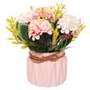 Avxdbr Artificial Hydrangea with Vase Mini Fake Flower Balls Flowers Decoration Fake Plant in Vase for Table Home Office Desktop Decorations (Pink, One Size)
