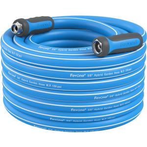Fevone 55 ft Garden Hose, Offered by Manufacturer, Heavy Duty Water Hose, Hybrid Polymer, Kink Resistance, 3/4" GHT Aluminum Fittings, 5/8" ID, 600 PSI, Drinking Water Safe (GH7)