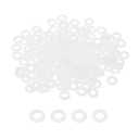 PATIKIL M5 Nylon Flat Washers, 200Pcs 5mm ID 10mm OD 1mm Thickness Plastic Round Gasket Sealing Washer Spacer for Bolts Screws Pipe Water Hose, White