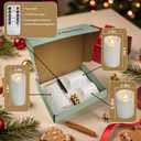 Battery Operated Pillar Candles, 3 Pack Black Flickering LED Candles with Remote and Timer, Indoor & Outdoor Flameless Candles, 15-Day Runtime