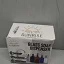 16 OZ Thick Amber Glass Soap Dispenser with Pump 2 Pack, Hand and Dish Soap Dispenser Set for Bathroom with 6 Waterproof Labels