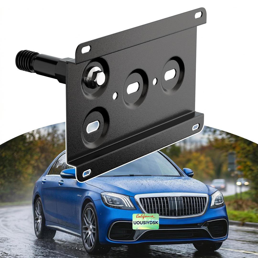 Front License Plate Bracket Compatible with Kia Carnival, K5, Seltos, Sorento, Sportage, Telluride 2020-2025, No Drill Grille License Plate Holder, Car Tag Frame, Bumper Relocator Adapter Kit