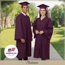 CLERKMANS Unisex Matte Graduation Cap Gown Tassel Package, High School and University, Size 45