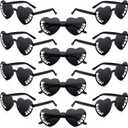 Xuhal 2026 Graduation Glasses Heart Shaped Plastic Eyeglasses Graduation Party Favor Photo Props (Black)