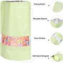 120pcs 7.1"x10.2" 1 Quart Mylar Bags for Food Storage,Smell Proof Bag with Matte Window Resealable Food Storage Bags for Small Business, Stand-up Foil Pouch Packaging Freeze Dried Candy Bag(Beige)