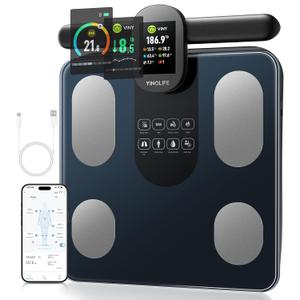 2 x Scale for Body Weight, 8 Electrode Smart Bathroom Scale with BMI Body Fat Muscle Mass 28 Full Body Composition, High Precision Digital Weight Scale with Handle Display, Rechargeable, 400 lbs