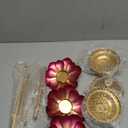 LemonRoad 3 Pcs Diwali Lotus Candle Holder Metal Diya Tealight Holder for Diwali Pooja Lotus Ghee Lamp Candle Indian Diya Oil Lamps Lamp for Buddha Temple Home Decoration