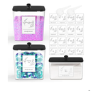 3 Pack Plastic Laundry Pods Container & Dryer Sheet Holder, Laundry Room Organization and Storage Jars with Lids, Scoops & Labels for Detergent, Powder, Scent Booster(Black Lid)