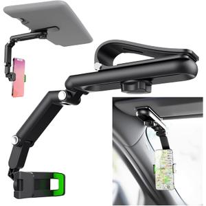 Sun Visor Phone Holder for Car with 360 Swivel Design,Foldable Sunvisor Phone Holder for Car with 180 Adjustable Arm,Universal Cars Phones Holders for Easy Viewing Navigation