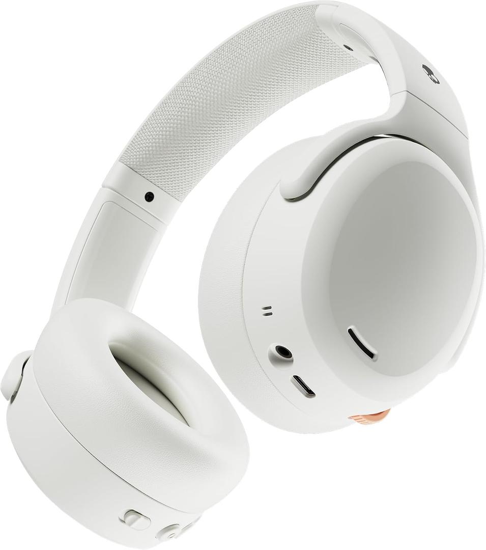 Skullcandy Crusher ANC 2 Wireless Over-Ear Bluetooth Headphones with Multi-Sensory Bass, Active Noise Cancelling, Up to 60 Hours Battery, Microphone for iPhone Android - Bone