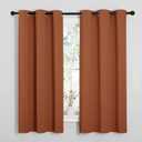 NICETOWN Bedroom Halloween Curtains 63 inches Long, Privacy and Thermal Insulated Blackout Drapes for Windows (Burnt Orange, 1 Pair, 42 x 63 inches)
