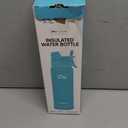 Insulated Water Bottle with Silicone Boot (36hrs Cold/18hrs Hot) - DIY Stickers, Leakproof, BPA Free, 24 oz [2-IN-1 LID] (Cyan)