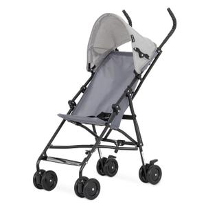 Dream On Me Aero Travel Umbrella Stroller, One-Hand Quick Fold, 3-Point Safety Harness, Dual Brakes, Adjustable Removable Canopy, Lightweight Compact & Space-Saving for Infants and Toddlers – Grey