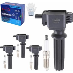 UF670 Ignition Coil Pack & iridium spark plugs Set of 4 fit for 2.0 2.3 Turbo 2013-2019 Ford Escape, Focus, Fusion, Explorer, Edge Mustang Taurus, Lincoln MKZ MKT MKC, Ecoboost 2.0T 2.3T