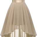 BeryLove Cocktail Prom Dresses 2025 Formal Wedding Guest Dresses Sleeveless Lace High Low Homecoming Dress (X-Small, Champagne)