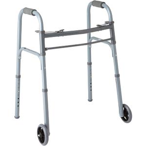 Medline Lightweight Junior/Lower Height Folding Walker with 5 Wheels