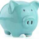 Blue Piggy Banks, Piggy Bank for Girls Boys Kids A New for White Piggy Bank for Boys,Girls,Kids,Adult Coin Bank